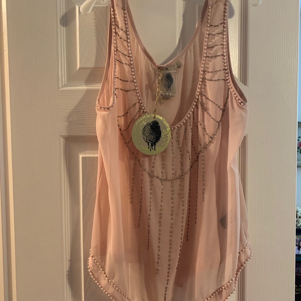 Beaded Blush Tank